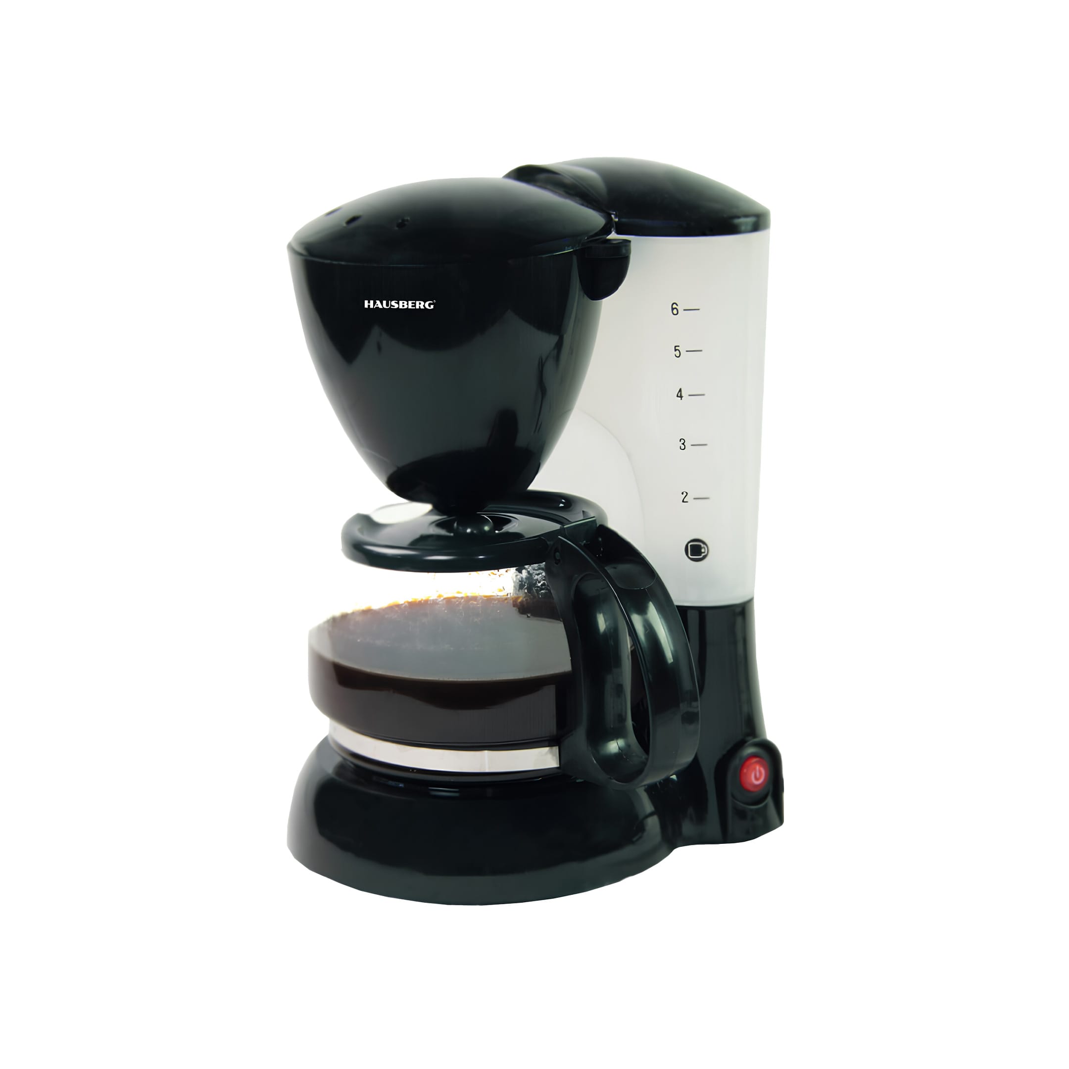 6-cup coffee maker with pause-and-serve, removable filter, and warming plate for the perfect brew.