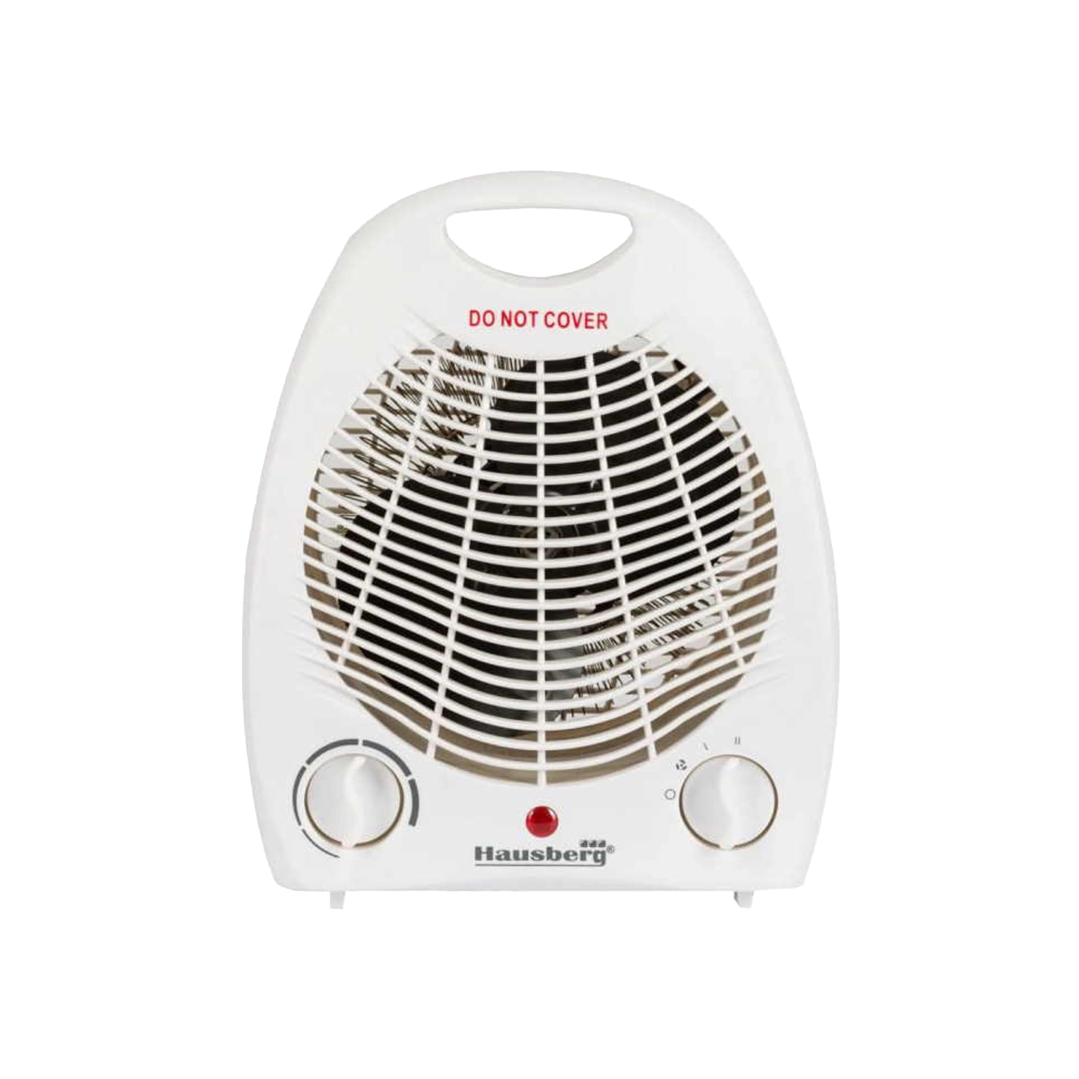 Electric heater with fan, adjustable thermostat, and anti-tilt protection for safe and efficient heating or cooling.