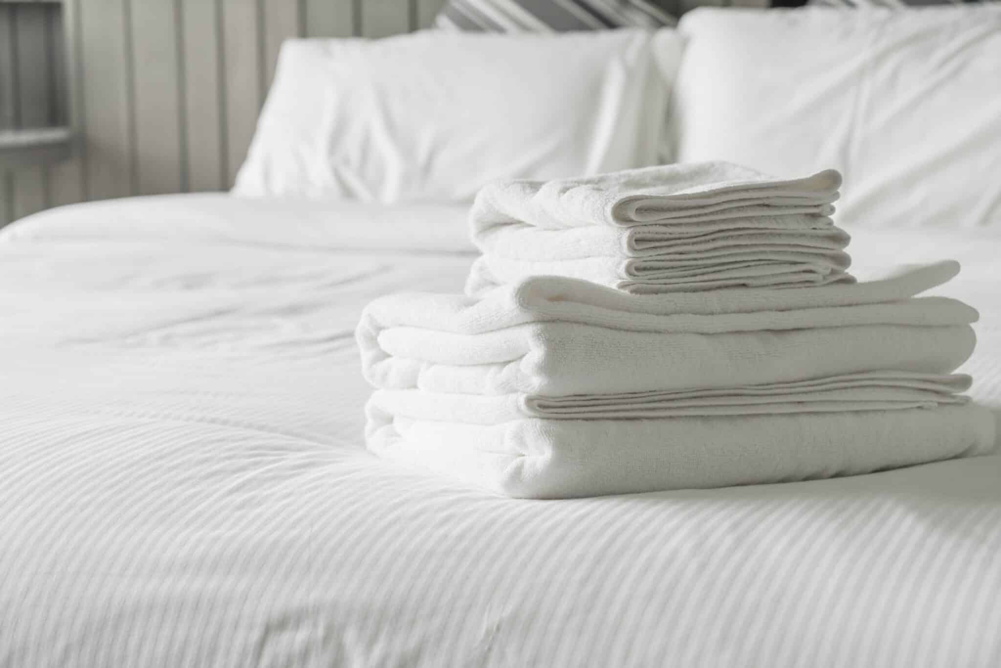 a pile of hotel linen